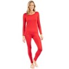 Leveret Womens Two Piece Classic Solid Color Thermal Pajamas - image 2 of 2