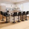 Ora Maison Set of 2 Adjustable Blue Counter Height Bar Stools, 360° Swivel PU Leather Chairs with Backs for Kitchen Island or Home Bar - 3 of 4