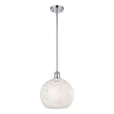 White Mouchette - 1 Light Stem Hung Mini Pendant In Modern Style-11.75 Inches Tall and 10 Inches Wide