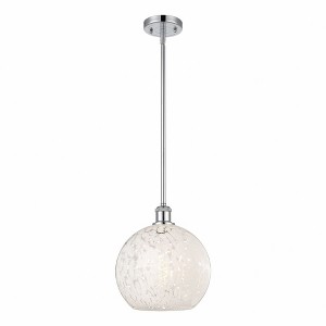 White Mouchette - 1 Light Stem Hung Mini Pendant In Modern Style-11.75 Inches Tall and 10 Inches Wide - 1 of 1