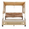 Wood Car Bed with Pillow, Ceiling Cloth and LED, Natural - 4 of 4