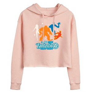 Women's - Marvel - Fantastic 4 Silhouettes Cropped Graphic Hoodie - 1 of 2