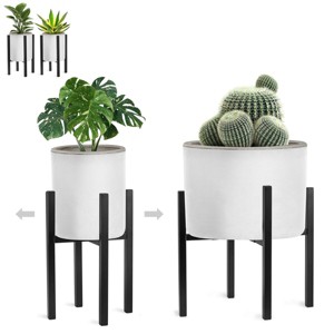 Sorbus Adjustable Metal Plant Stand – Mid Century Style Flower Pot Holder, 10 to 16 Inches Planter Stand for Modern Home Décor, Houseplants - 1 of 4