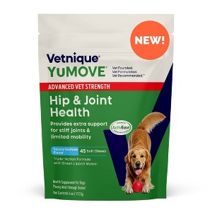 Vetnique YuMOVE Advanced Vet Strength Hip and Joint Health Dog Chews - 45ct - 1 of 4