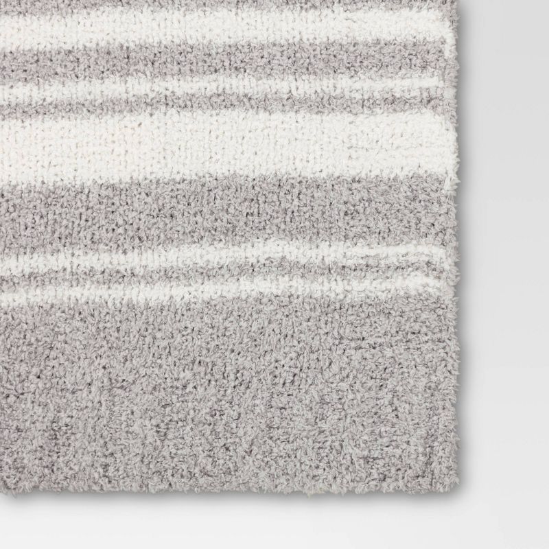 Cozy Feathery Knit Border Striped Throw Blanket - Threshold™, 5 of 7