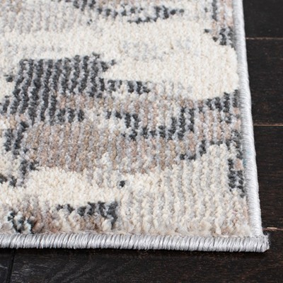 Madison Gray and Beige Hand-knotted Synthetic Runner Rug