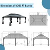DOMETOUR 14x22FT Hardtop Gazebo, Steel Roof, Aluminum Frame, Gutter System, Curtains & Netting, for Patio/Garden, Grey - 3 of 4