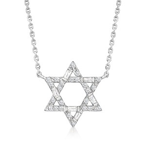 Ross-Simons 0.25 ct. t.w. Diamond Star Of David Necklace in Sterling Silver - 1 of 2