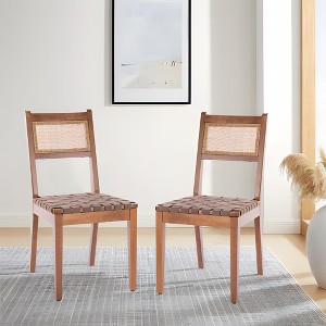 PexFix Rattan Leather Woven Strips Kitchen Dining Chair Living Room Side Chairs Set of 2 - 1 of 4