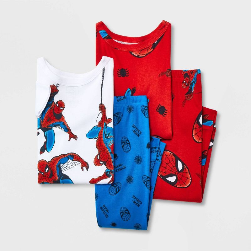 Toddler Boys' 4pc Marvel Spider-Man Snug Fit Pajama Set - White, 1 of 5