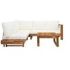 Christopher Knight Home Taylor Outdoor 4 Pieces Slat Design Acacia Wood Sectional Sofa Set with Coffee Table - 4 of 4