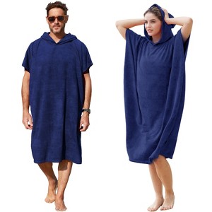 Catalonia Oversized Wearable Beach Towel for Womens Mens, Surf Cape Changing Towel Robe for Adults, Hooded Wetsuit Change Cape, One Size Fits All - 1 of 4