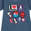 - Peanuts - I Heart Snoopy Patches Graphic Short Sleeve Fleece Dress - 2 of 4