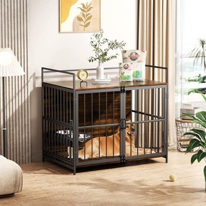 Kumasinova 41"/48" Heavy Duty Dog Crate Furniture,Dog Kennel Indoor with Dual Doors,Dog Cage Large Dogs End Table Design,Dog Crates for Large Dogs - 1 of 4