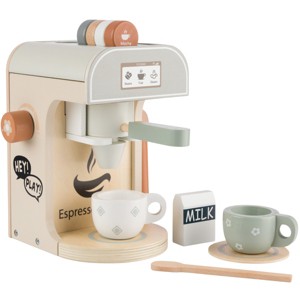 Hey Play 11PC Wooden Kids Coffee Playset - 1 of 4