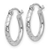 Black Bow Jewelry 2mm Diamond Cut, Polished Sterling Silver Hoops - 15mm (9/16 Inch) - 2 of 4