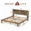 Kumasinova Farmhouse Wooden Bed Frame with Storage LED Light Headboard and 2 USB,Low-to-Floor Mattress Foundation,Noise Free,800lbs Capacity - 3 of 4