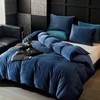 Navy Flannel Velvet Duvet Cover, King Size, 3pcs Ultra Soft Luxury Textured Modern Crystal Velvet with Zipper. - 2 of 4
