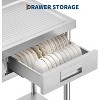 Stainless Steel Utility Sink, Workbench & Storage Drawer, Includes Pull-Out Faucet & Knife Rack, Adjustable Legs for Kitchen, Garage, Laundry - 4 of 4