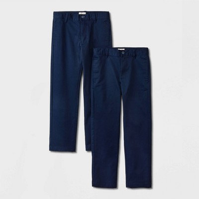 Boys' 2pk Straight Fit Pants - Cat & Jack™ Blue 4