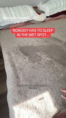 Catalonia Brown Taupe Waterproof Fleece Sherpa Reversible Throw Blanket