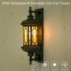 YIYIBYUS Outdoor Wall Light Fixture, Black Exterior Wall Lantern, Waterproof Sconce Light Glass Shade for Porch Garage - 3 of 4
