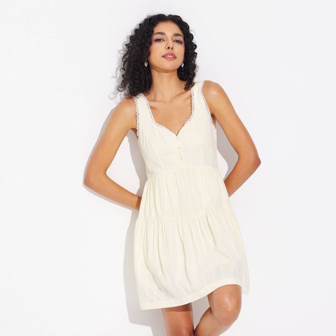 Женские платья Wild Fable Women's Lace Trim Button-Front Mini Dress - Wild Fable™ Blush XL