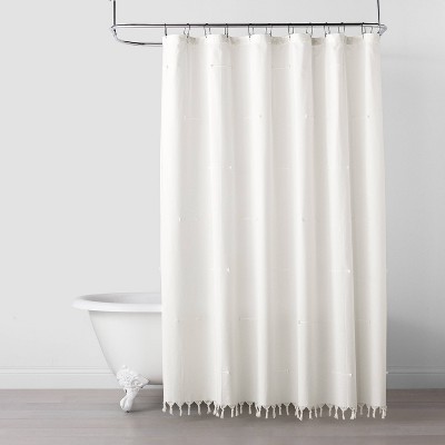 cream shower curtain