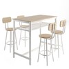 PAGED Modern 5PC Dining Table with 1 Bar Table and 4 Bar Stools, Counter Stools Set for Dining Room - 3 of 4