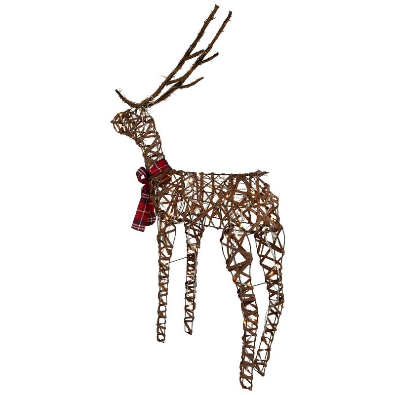 Northlight 47" LED Lighted Standing Rattan Reindeer Outdoor Christmas Decoration, 5 of 8