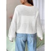 Coolmee Women's Plus Size Cardigan Top Hollow Out Open Knit Sweater Ladies Tie Front Shrug - 3 of 3