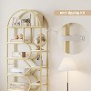 Arched Bookshelves, 82 Inch Tall Unique Display Shelves with 9 Open Shelves & Metal Frame for Living Rooms, Home Offices - 2 of 4