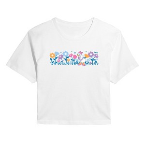 Women's - Disney - Daisy Flowers Cropped Graphic T-Shirt - 1 of 4