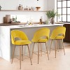 NEWLAYOUT Swivel Bar Stools Set of 2, 26" Counter Height Upholstered Barstools with Back & Footrest, Kitchen Island Stools for Dining Room - 2 of 4