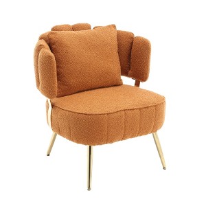 HOMEFUN Modern Boucle Accent Chair Upholstered Tufted Armchair with Metal Frame - 1 of 4