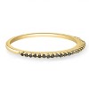 Pompeii3 Black Diamond Thin Wedding Ring Yellow Gold Stackable Anniversary Band - 3 of 4