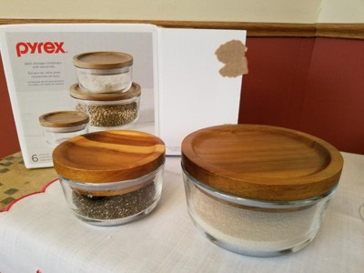 1 PYREX 1 CUP Glass Food Storage Container w/ WOODEN LID & SEAL Dry Go –  Tarlton Place