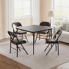 Folding Table, 37.7-inch Portable Square Folding Card Table, Beige Metal Folding Table with PU Soft Cushion, Suitable for Living Room, Office - 3 of 4