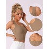 Allegra K Women's Ribbed with Built-In Bra Slim Fit Square Neck Tank Top - 3 of 4
