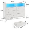 Jojoka 6-Drawer Wide Dresser with Multi-Color LED Lights, Built-in Charging Station with 4 Outlets & 2 USB Ports - 2 of 4