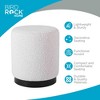 BIRDROCK HOME Round Boucle Ottoman Foot Stool | Soft Padded Vanity Stool | Sturdy Folding Storage Furniture, Living Room, Bedroom, Kids Room - White - 3 of 4