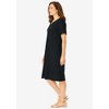 Woman Within Women's Plus Size Perfect Short-Sleeve V-Neck Tee Dress - 4 of 4