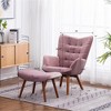 Ridstar Contemporary Accent Chair, Armchair with Ottoman For Living Room & Bedroom-Gray - 4 of 4