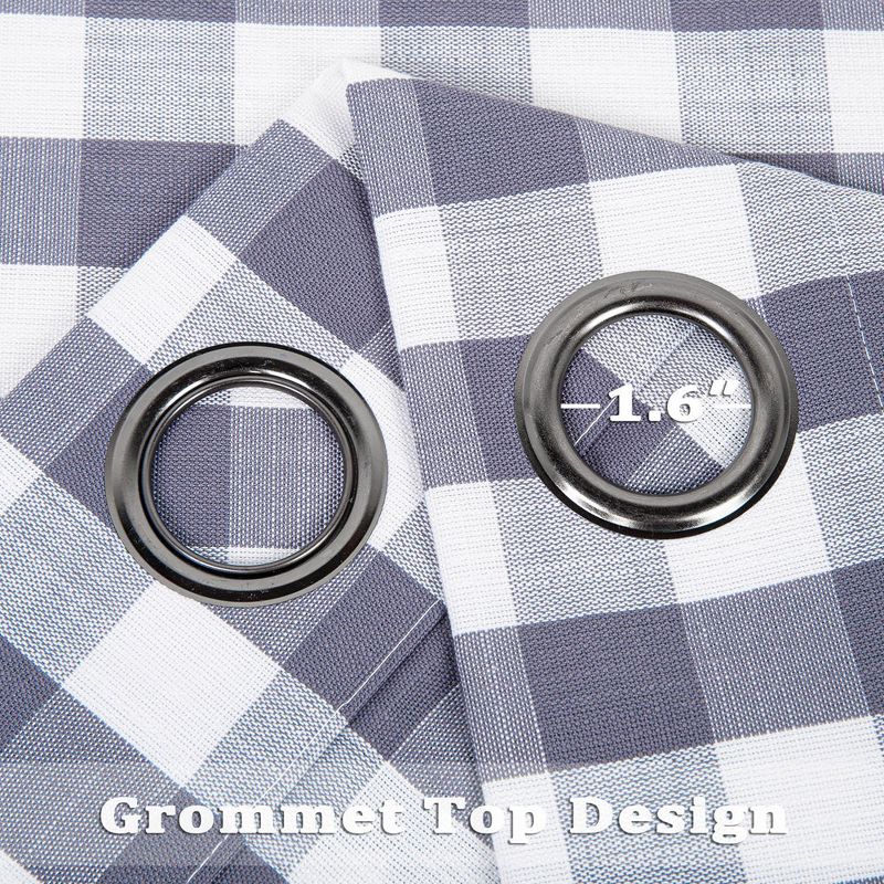 Buffalo Check Textured Grommet Window Curtains, 5 of 7