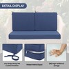 PAGED Outdoor Loveseat Cushion Set,48x24x4.5 inch,Waterproof Deep Seat Cushions for Patio Furniture,Double Seat (1 seat+2 back cushions) - 4 of 4