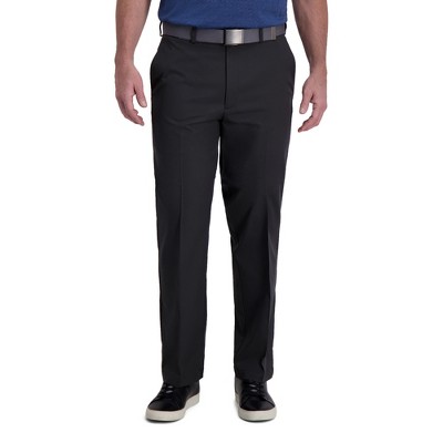 Haggar Men's Cool Right Classic Fit Flat Front Performance Pant 40 X 30 -  Dark Heather Grey : Target