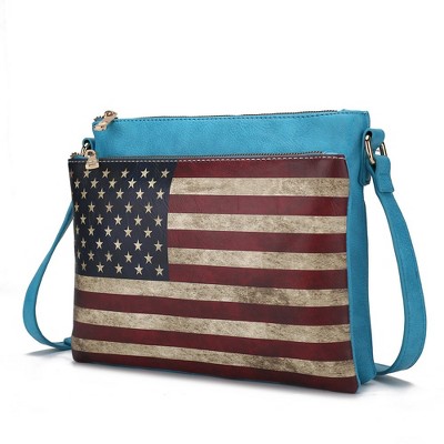MKF Collection Madeline Printed Flag Vegan Leather Crossbody Bag by Mia K