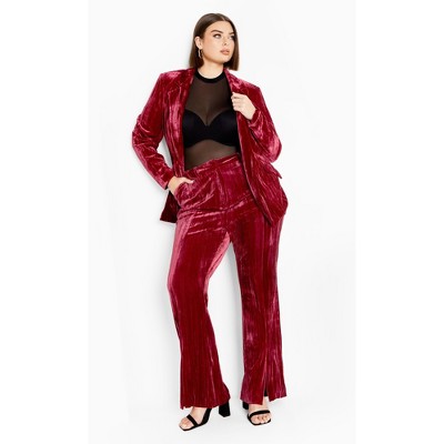 Women's Plus Size Crushed Pant - cabernet | CITY CHIC