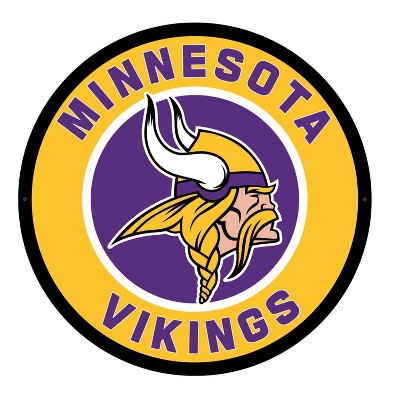 Evergreen Ultra-Thin Edgelight LED Wall Decor, Round, Minnesota Vikings- 23 x 23 Inches Made In USA