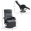 Swivel Recliner Chair with Footrest, Faux Leather Lounge Chair with 135¡ã Adjustable Backrest, Padded Seat & Armrests - 3 of 4